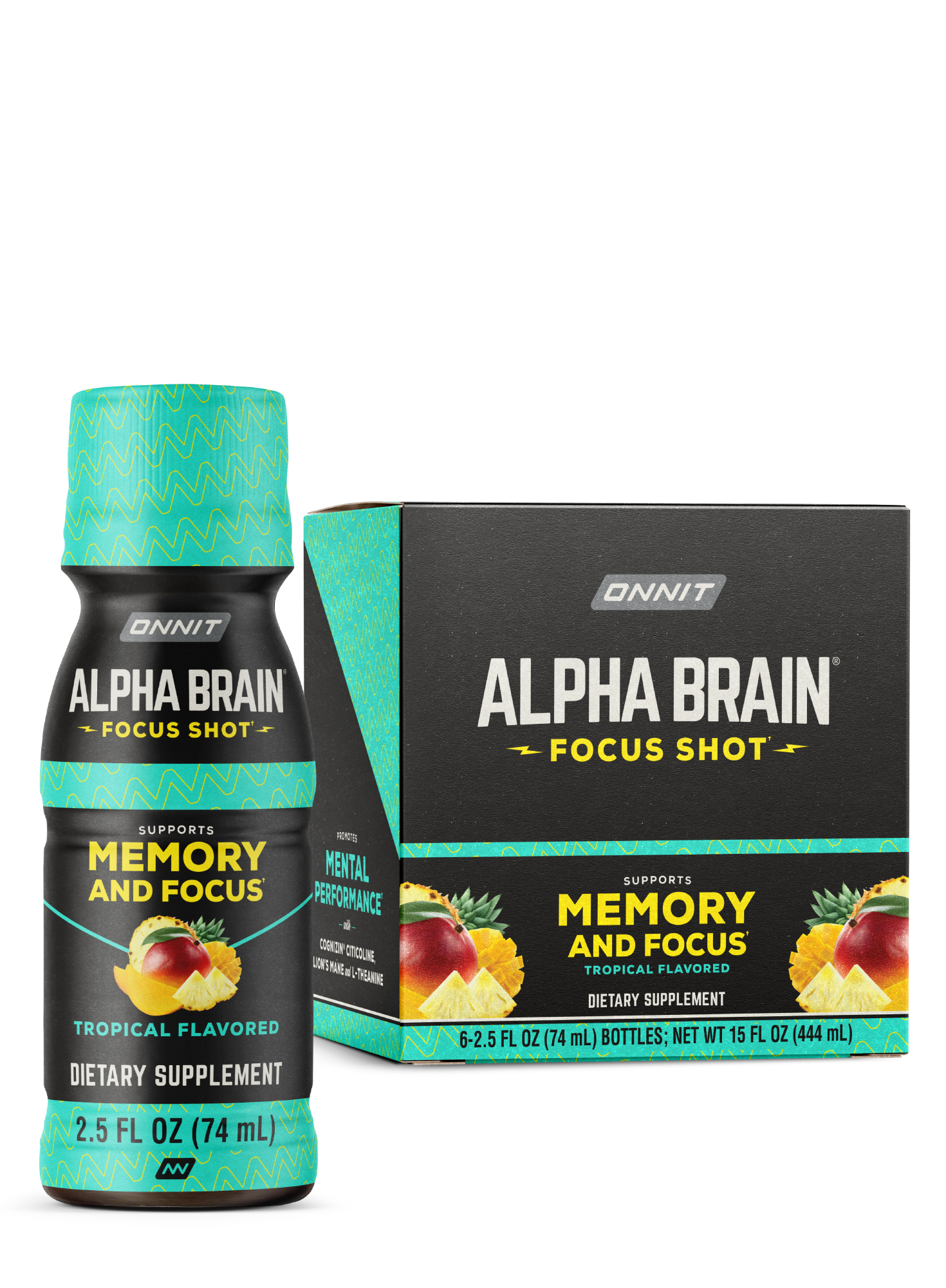 Alpha BRAIN® Focus Shot - Tropical (2.5 fl oz, 6 ct)