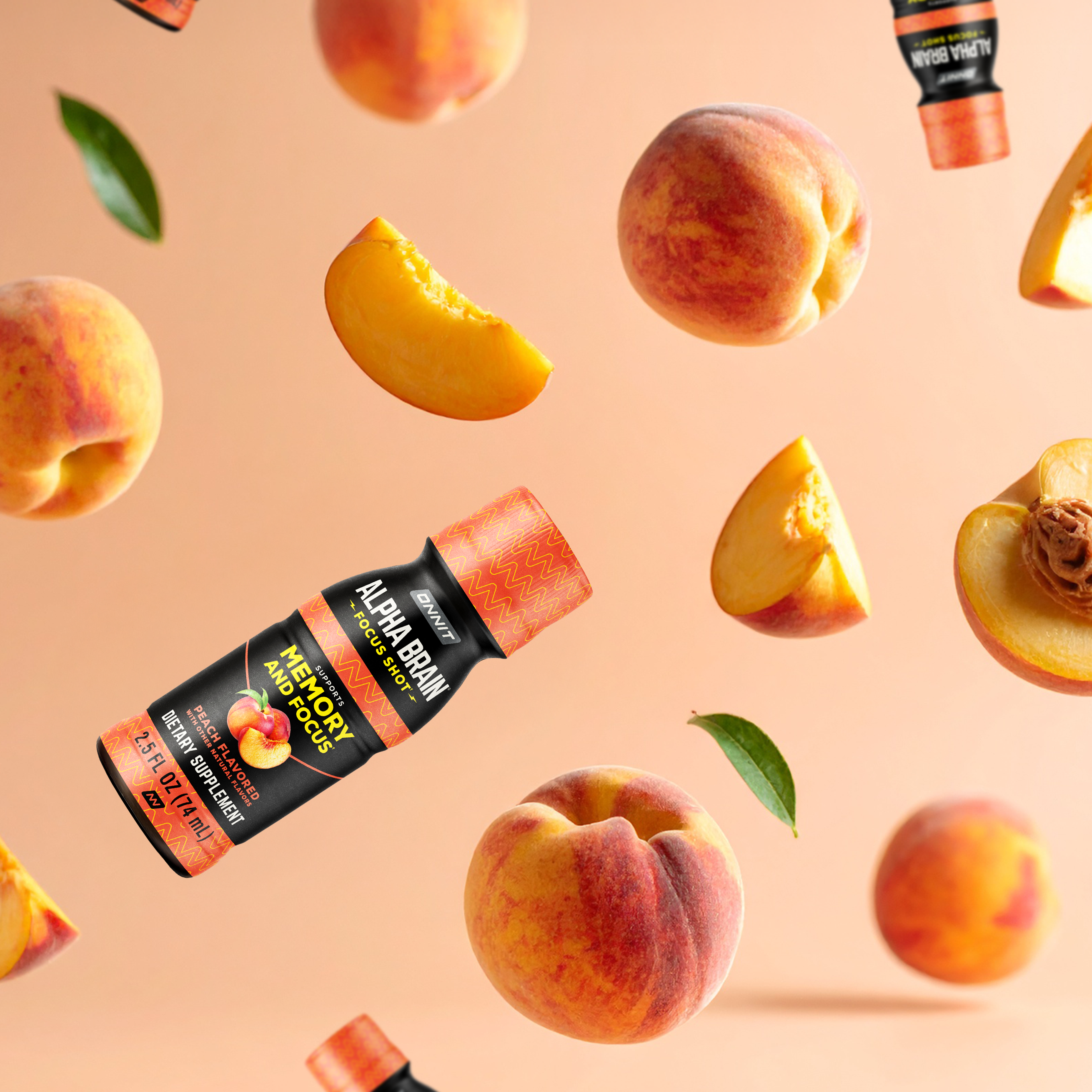 Alpha BRAIN® Focus Shot - Peach (2.5 fl oz, 6 ct)