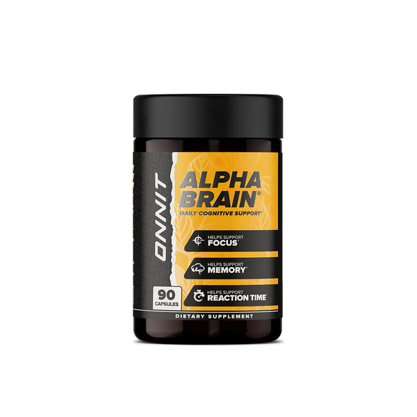 Onnit Alpha Brain daily cognitive support dietary supplement, 90 capsules.