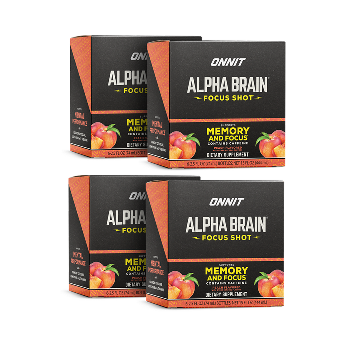 Alpha BRAIN® Focus Shot - Peach (2.5 fl oz, 24 ct)