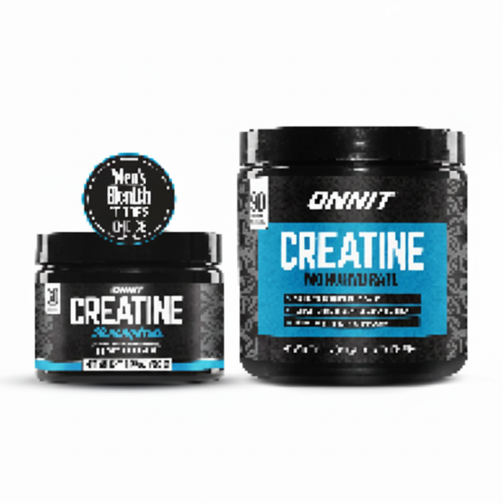 Two containers of ONNIT Creatine Monohydrate supplement on a white background