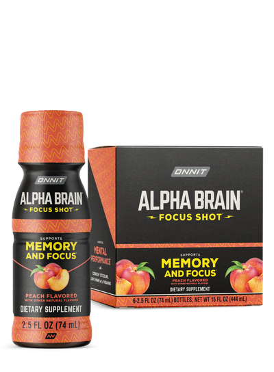 Alpha BRAIN® Focus Shot - Peach (2.5 fl oz, 6 ct)