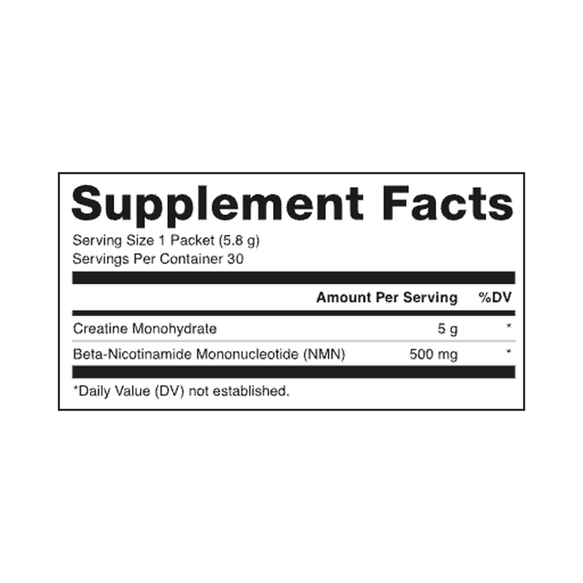 NMN + Creatine - Unflavored (30 ct)